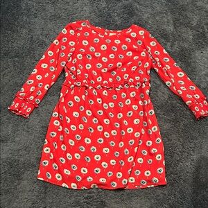 J. Crew Factory Red Floral Casual Dress